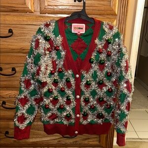 Tipsy Elves Red and Green Holiday Cardigan